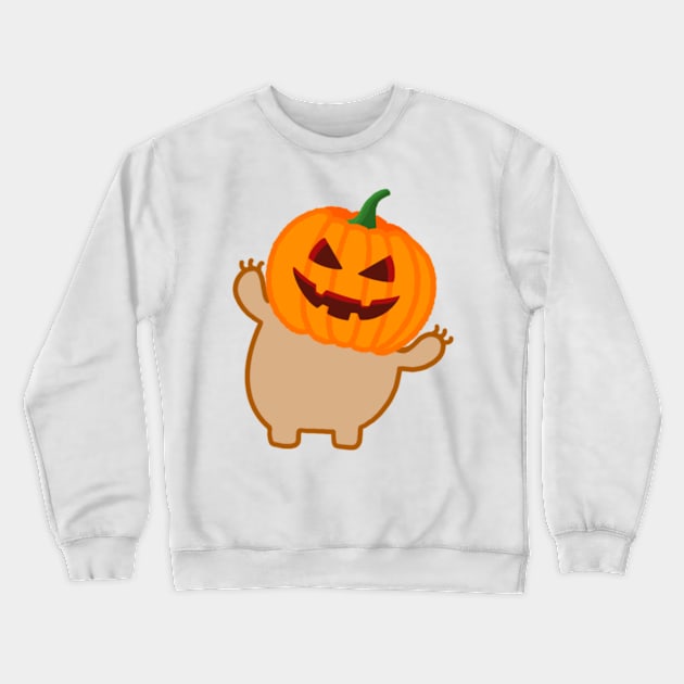 Cute Halloween Pumpkin Head Sloth Crewneck Sweatshirt by theslothinme